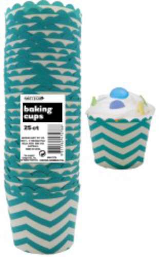 Baking Cups - Chevron Teal Green - Click Image to Close